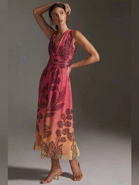 Anthropologie Verb by Pallavi Singhee V-Neck Ombre Maxi Dress Sz XS